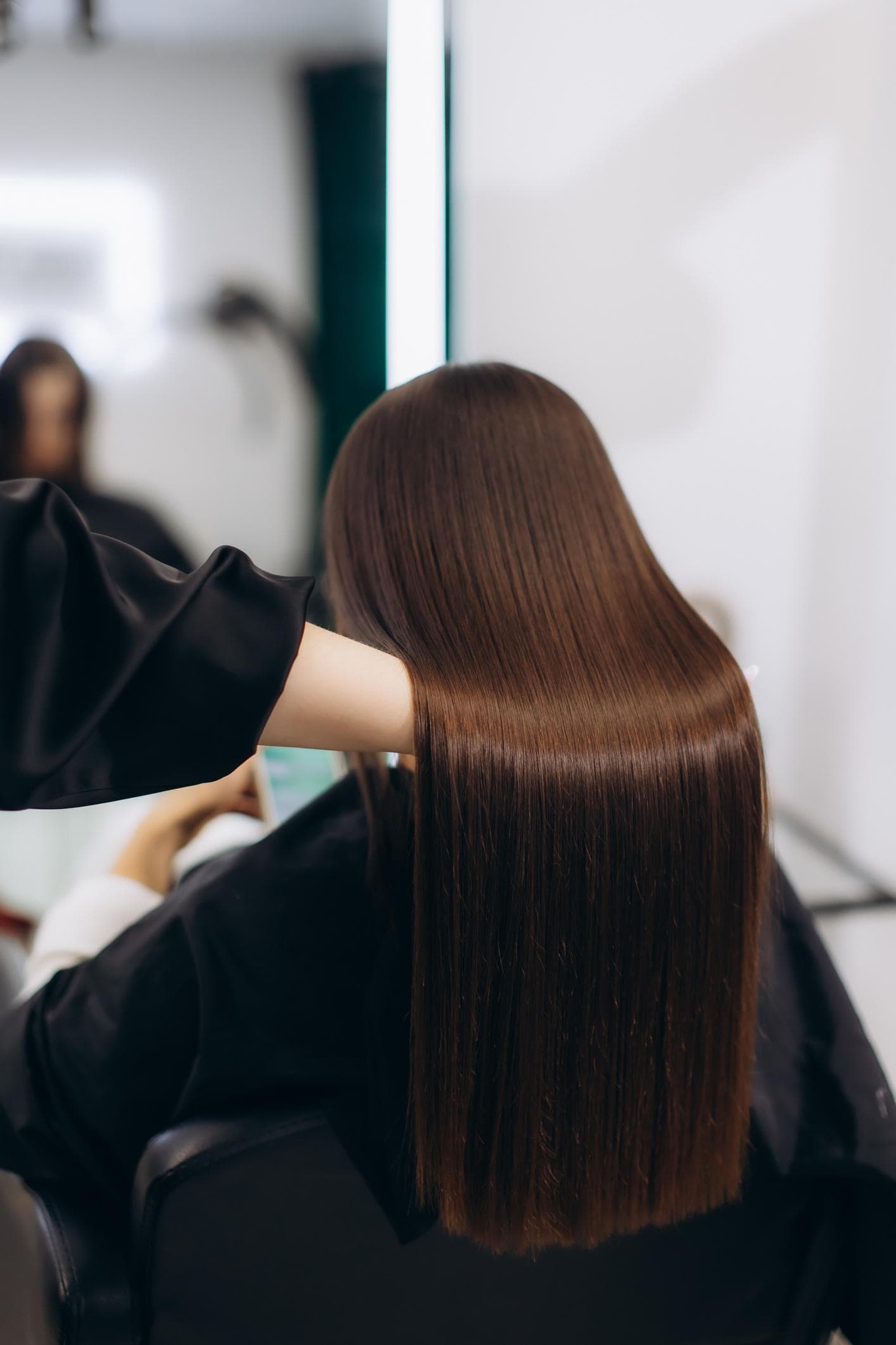 Cheveux lisses et brillants après soin